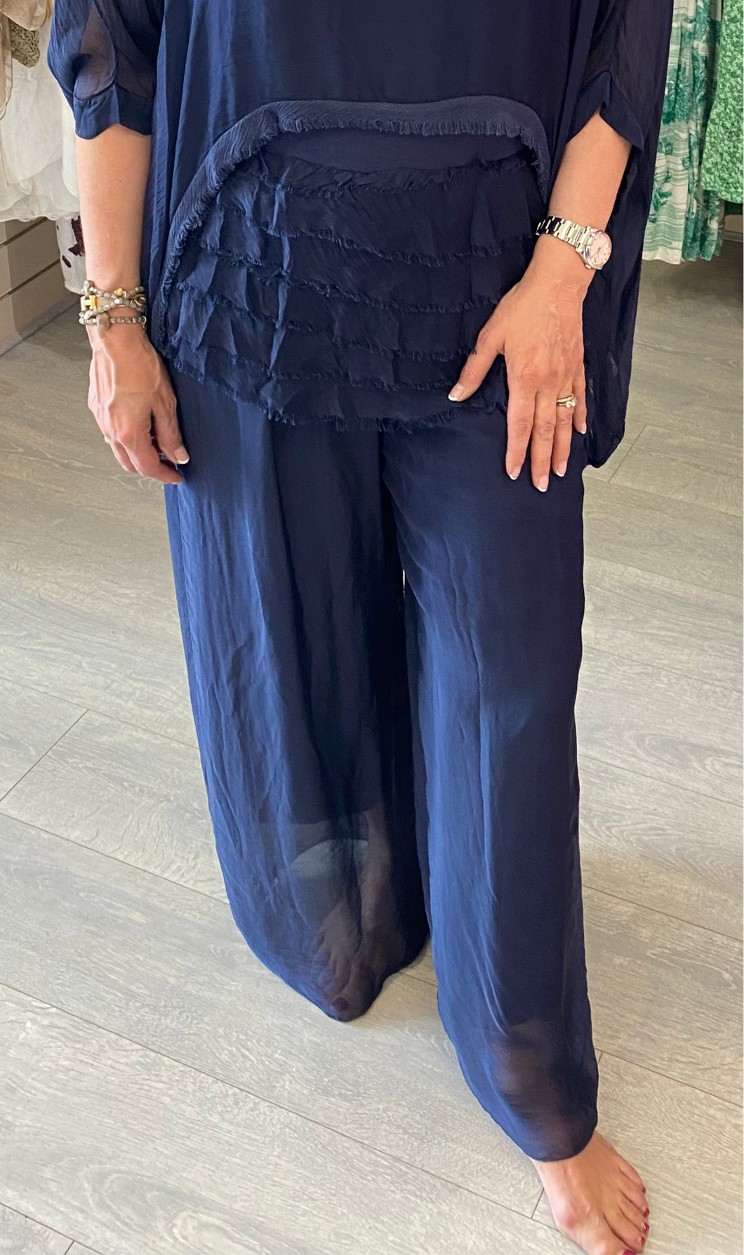 Silk Pant Navy