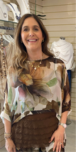 Load image into Gallery viewer, Hibiscus ruffle top chocolate
