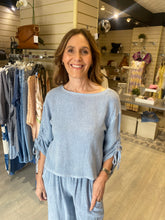 Load image into Gallery viewer, AMALFI ROUCHED SLEEVE TOP - 4 COLOURS
