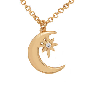 Caramel Jewellery Gold Moon & Star Double Necklace