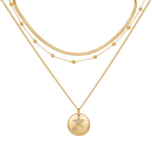 Load image into Gallery viewer, Caramel Jewellery Gold Triple Layered Disc Necklace
