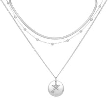 Load image into Gallery viewer, Caramel Jewellery Silver Triple Layered Disc Necklace
