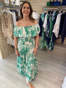 Garden Bardot Maxi Dress