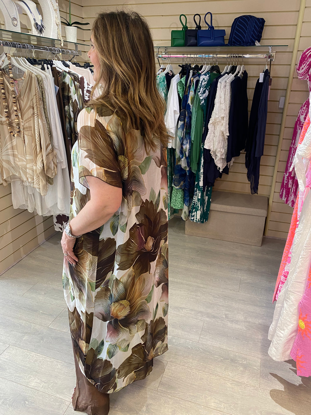 Hibiscus Maxi Tunic Chocolate