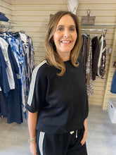 Load image into Gallery viewer, Sporty Stripe T Shirt Top-Black

