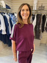 Load image into Gallery viewer, Sporty Stripe T Shirt Top-Berry
