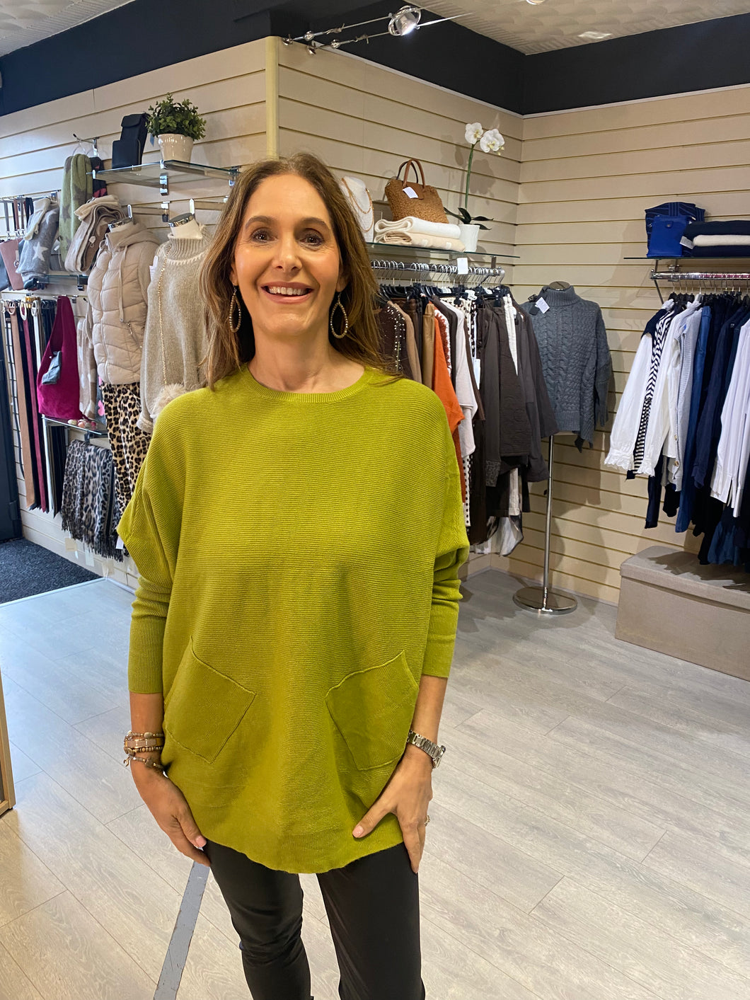 Plait Ladder Back Knit - Lime