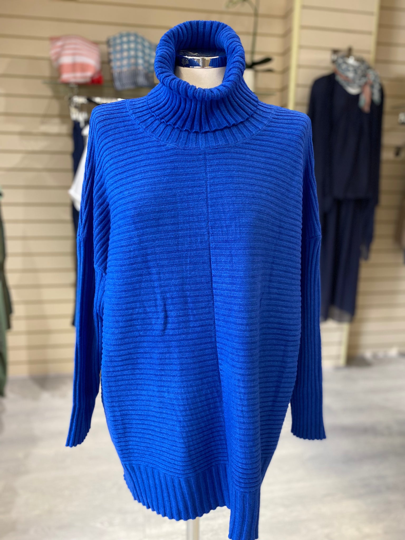 Cobalt blue roll neck 2025 jumper