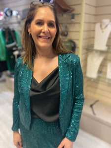 FEVER Sequin cropped blazer